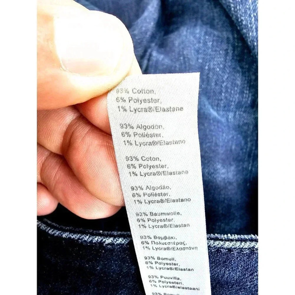 Spanx Size 24X33 Women's The Slim-X Straight Blue Denim Red Rivet Logo Jeans - Picture 7 of 13